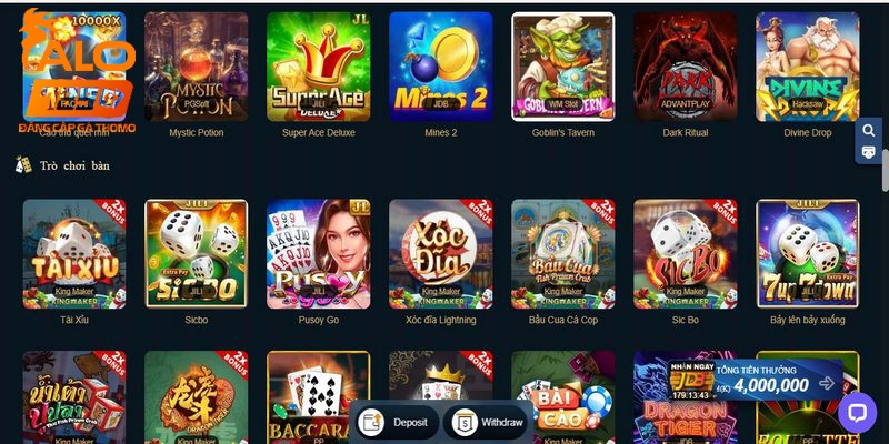 Nhà cái Alo789 có một kho game đặc sắc và ấn tượng 