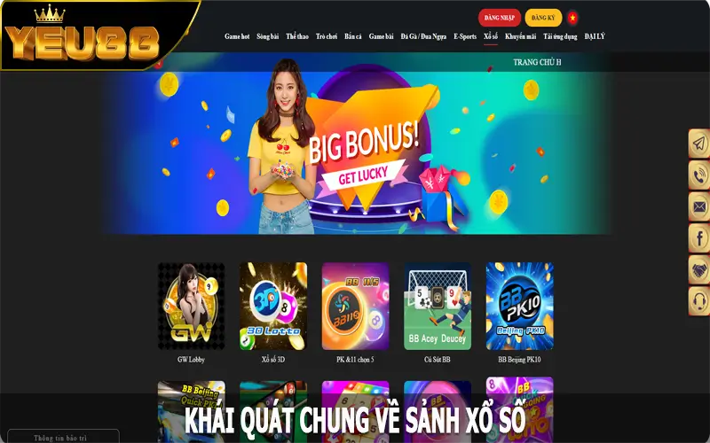 Khái quát chung về sảnh Xổ số Yeu88